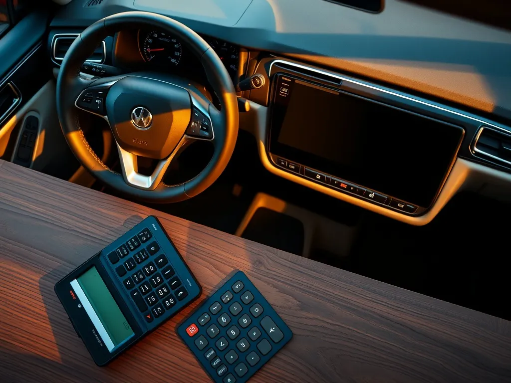 A high-angle professional photography of a modern car dashbo